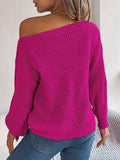 Openwork Long Sleeve Sweater - Trendsi - Flyclothing LLC