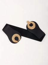 Alloy Buckle Elastic PU Belt - Trendsi - Flyclothing LLC