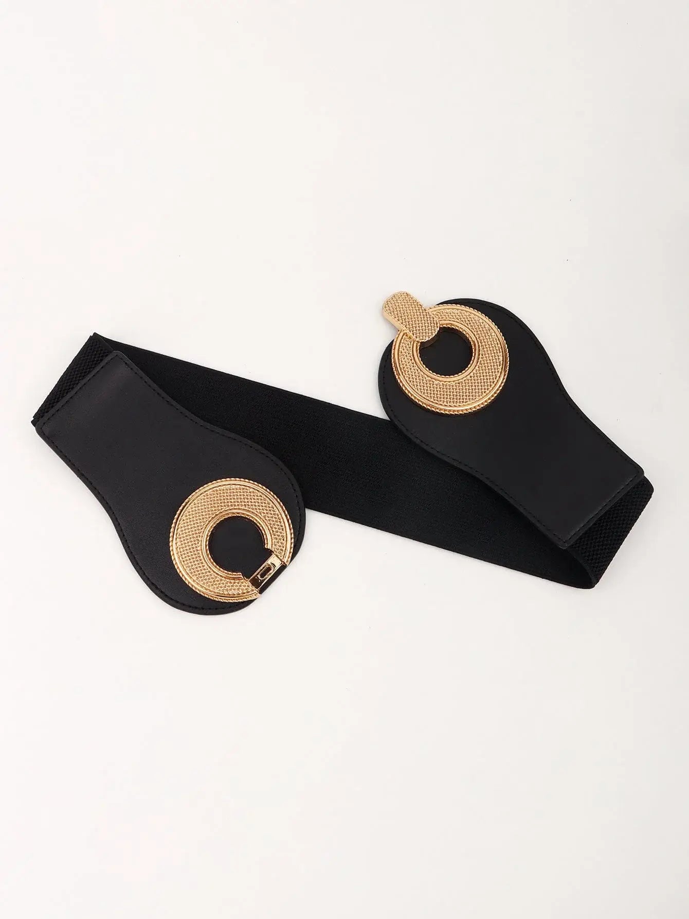 Alloy Buckle Elastic PU Belt - Trendsi - Flyclothing LLC