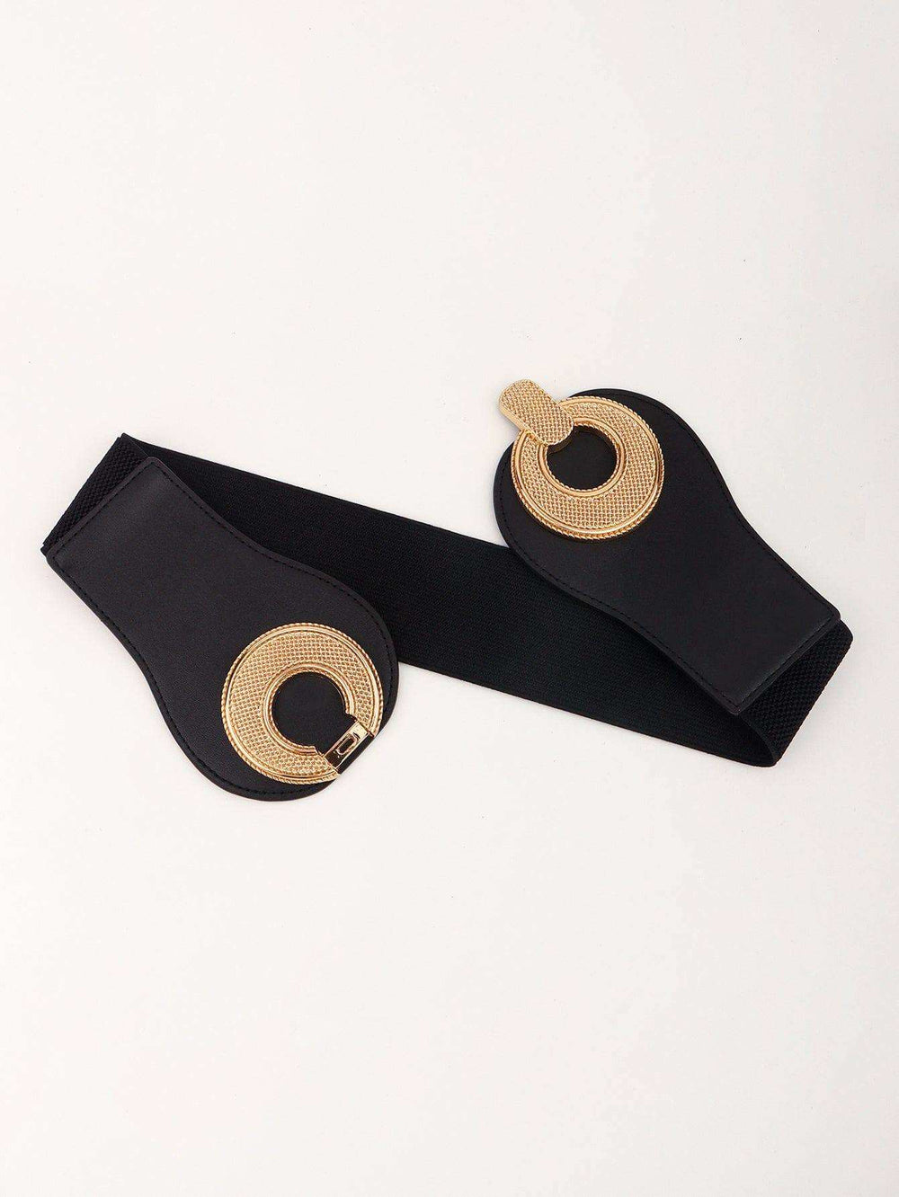 Alloy Buckle Elastic PU Belt - Trendsi - Flyclothing LLC