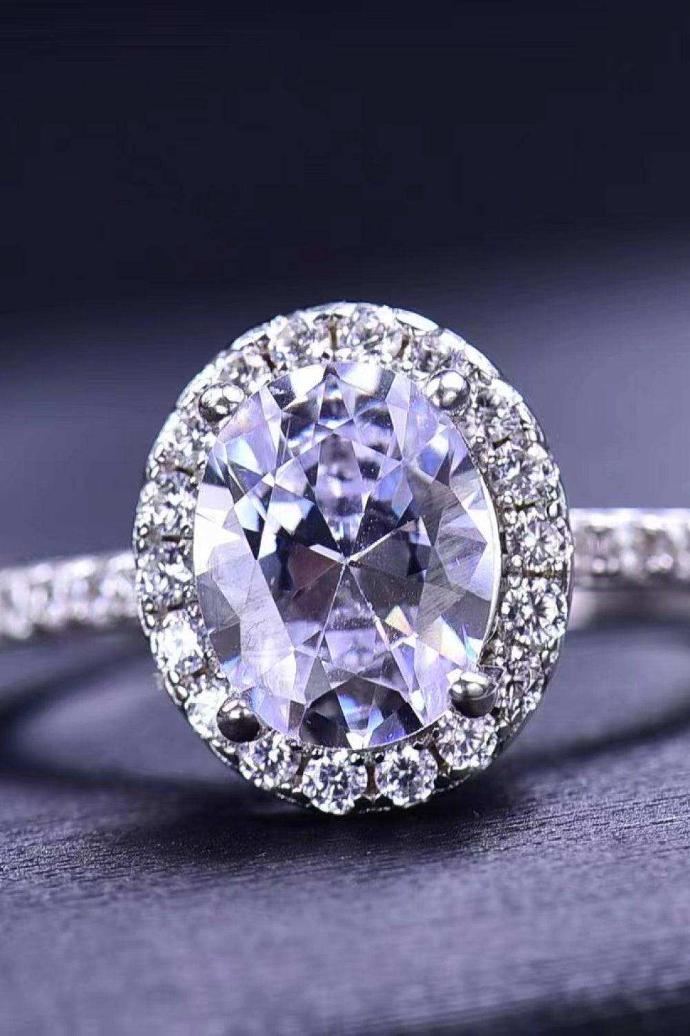 2 Carat Moissanite 18k Platinum-Plated Ring - Trendsi - Flyclothing LLC