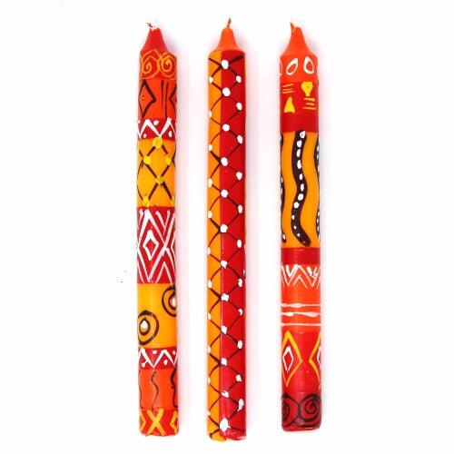 Set of Three Boxed Tall Hand-Painted Candles - Zahabu Design - Nobunto - Flyclothing LLC
