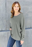 Double Take Full Size Round Neck Long Sleeve T-Shirt - Trendsi - Flyclothing LLC