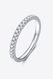 Moissanite Platinum-Plated Half-Eternity Ring - Trendsi