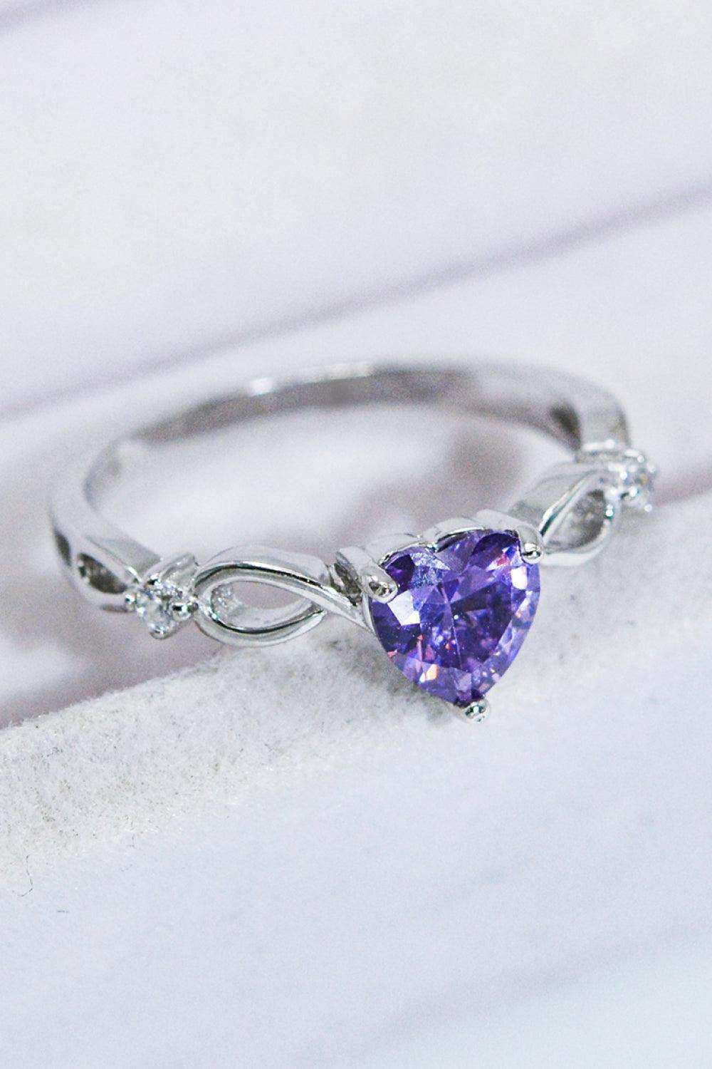 Crystal Heart 925 Sterling Silver Ring - Trendsi - Flyclothing LLC