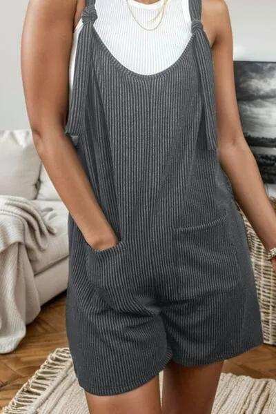 Scoop Neck Striped Wide Strap Romper - Trendsi - Flyclothing LLC