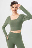 Square Neck Crisscross Active T-Shirt - Trendsi - Flyclothing LLC