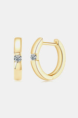 Moissanite 925 Sterling Silver Huggie Earrings - Trendsi - Flyclothing LLC