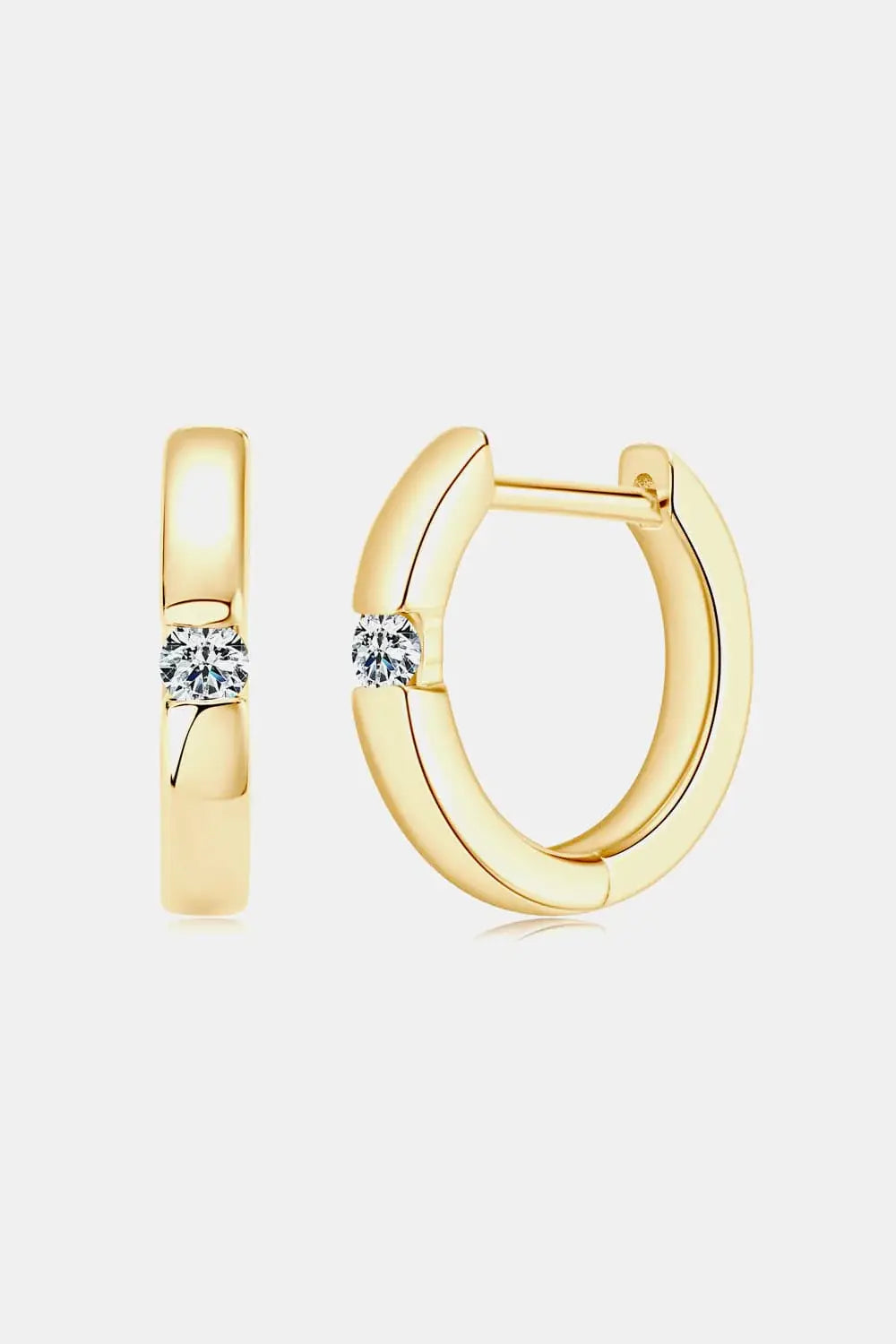 Moissanite 925 Sterling Silver Huggie Earrings - Trendsi - Flyclothing LLC