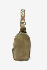 Adjustable Strap PU Leather Sling Bag - Trendsi