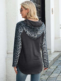 Leopard Raglan Sleeve Hoodie - Trendsi - Flyclothing LLC
