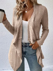 Open Front Long Sleeve Cardigan - Trendsi