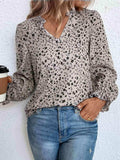Notched Neck Flounce Sleeve Blouse - Trendsi - Flyclothing LLC