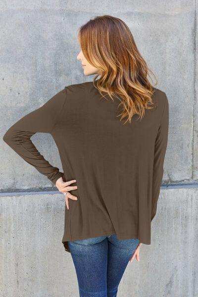 Basic Bae Full Size Open Front Long Sleeve Cover Up - Trendsi - Flyclothing LLC