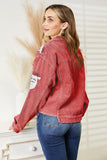 Sequin Raw Hem Jacket - Trendsi