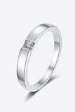 Inlaid Moissanite Rhodium-Plated Ring - Trendsi - Flyclothing LLC