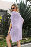 Openwork Side Slit Cover-Up Dress - Trendsi