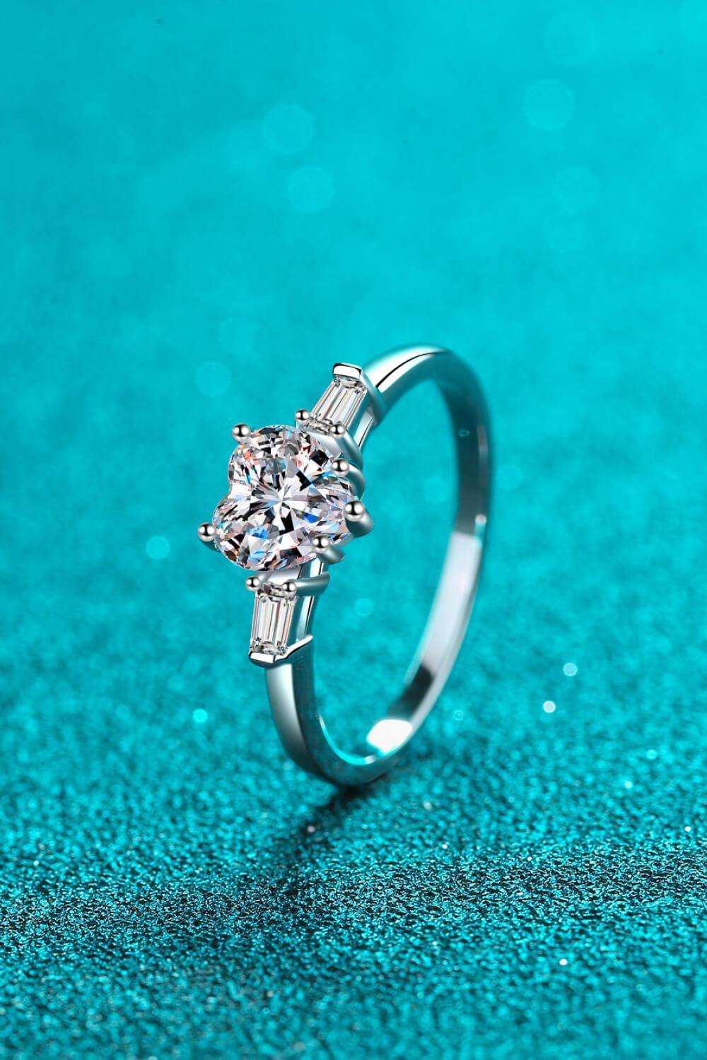 1.2 Carat Moissanite Heart Ring - Trendsi - Flyclothing LLC