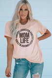 MOM LIFE Leopard Graphic Cuffed Tee - Trendsi
