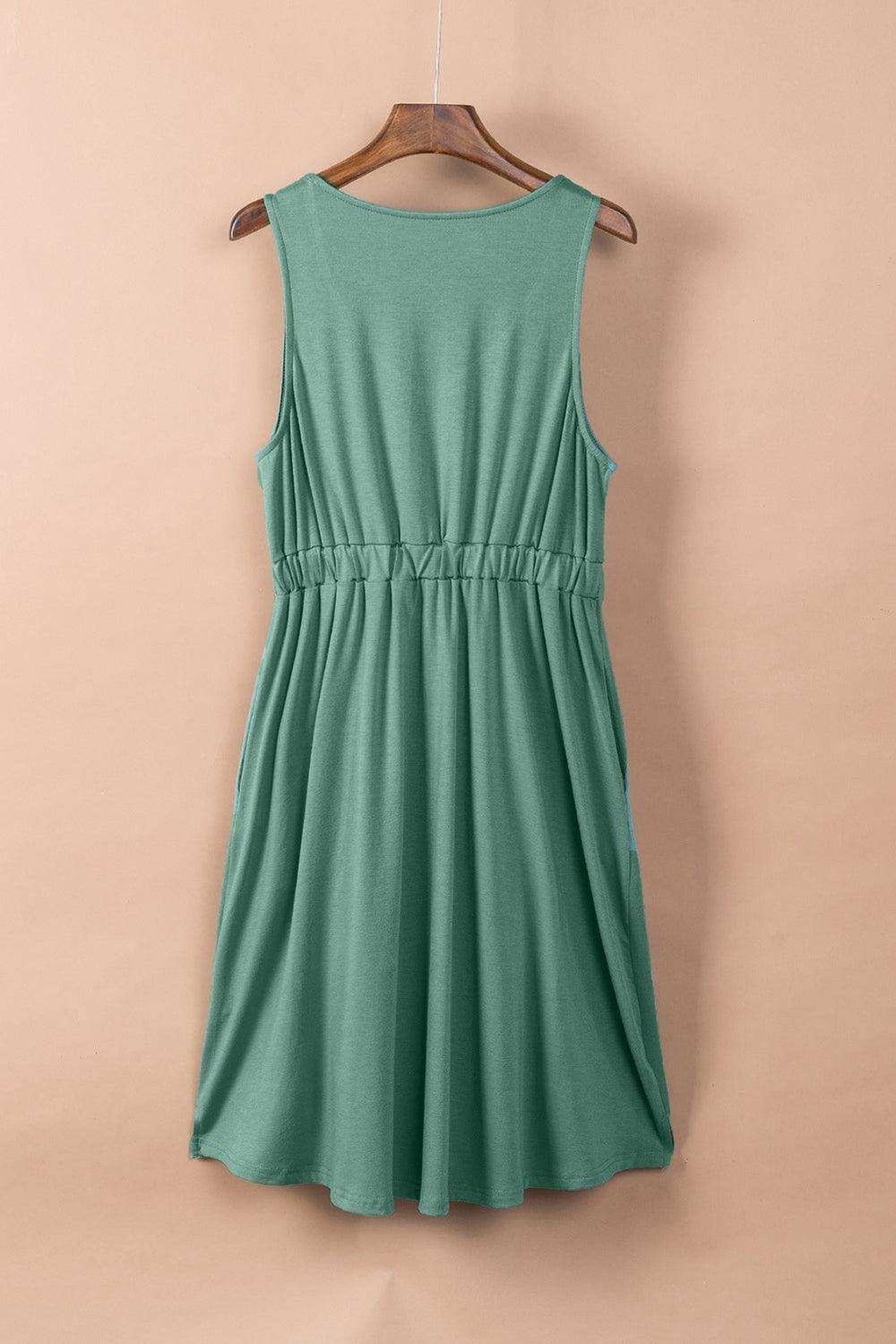 Sleeveless Button Down Mini Dress - Trendsi - Flyclothing LLC