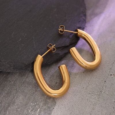 Titanium Steel Gold-Plated Earrings - Flyclothing LLC