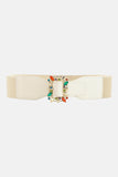 Multicolored Leaf Buckle Elastic Belt - Trendsi