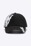 VIBRA Graphic Distressed Adjustable Baseball Cap - Trendsi - Flyclothing LLC