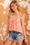 Floral Square Neck Cap Sleeve Tank - Trendsi - Flyclothing LLC