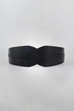 Elastic Wide PU Belt - Trendsi