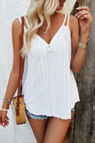 Eyelet V-Neck Double Strap Cami - Trendsi - Flyclothing LLC