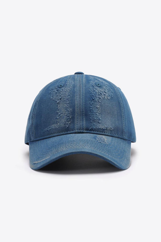 Distressed Adjustable Baseball Cap - Trendsi