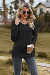 Drawstring Dropped Shoulder Hooded T-Shirt - Trendsi - Flyclothing LLC