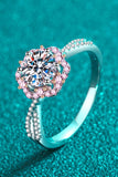 1 Carat Moissanite Flower-Shaped Crisscross Ring - Trendsi