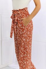 Heimish Right Angle Full Size Geometric Printed Pants in Red Orange - Trendsi - Flyclothing LLC