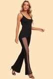 Spliced Mesh Spaghetti Strap Jumpsuit - Trendsi - Flyclothing LLC