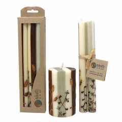 Tall Hand Painted Candles - Three in Box - Kiwanja Design - Nobunto - Flyclothing LLC