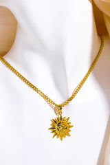 Sun Pendant Copper Necklace - Trendsi - Flyclothing LLC