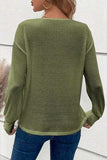 Decorative Button V-Neck Long Sleeve T-Shirt - Trendsi - Flyclothing LLC