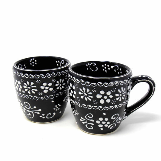 Encantada Handmade Pottery Set of Two Mugs, Ink - Flyclothing LLC
