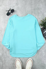 Side Slit Drop Shoulder Sweatshirt - Trendsi - Flyclothing LLC