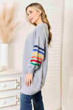 Double Take Multicolored Stripe Open Front Longline Cardigan - Trendsi - Flyclothing LLC
