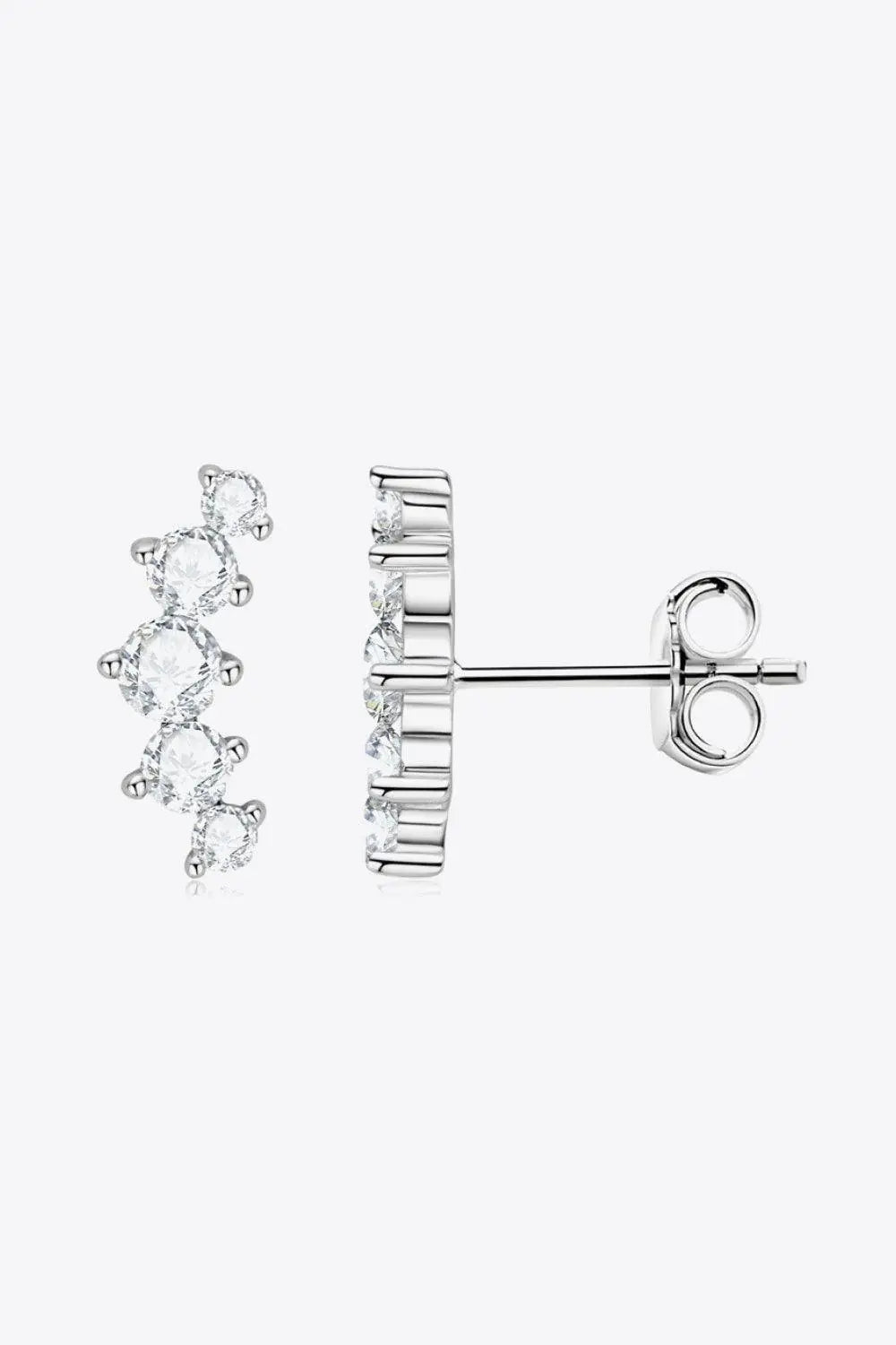 All You Need Moissanite Platinum-Plated Earrings - Trendsi - Flyclothing LLC