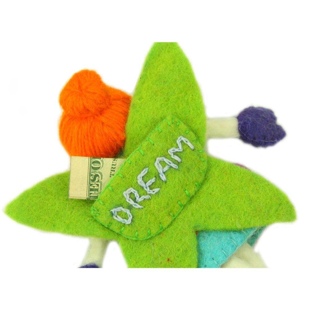 Hand Felted Tooth Fairy Pillow - Redhead with Blue Dress - Global Groove - Flyclothing LLC