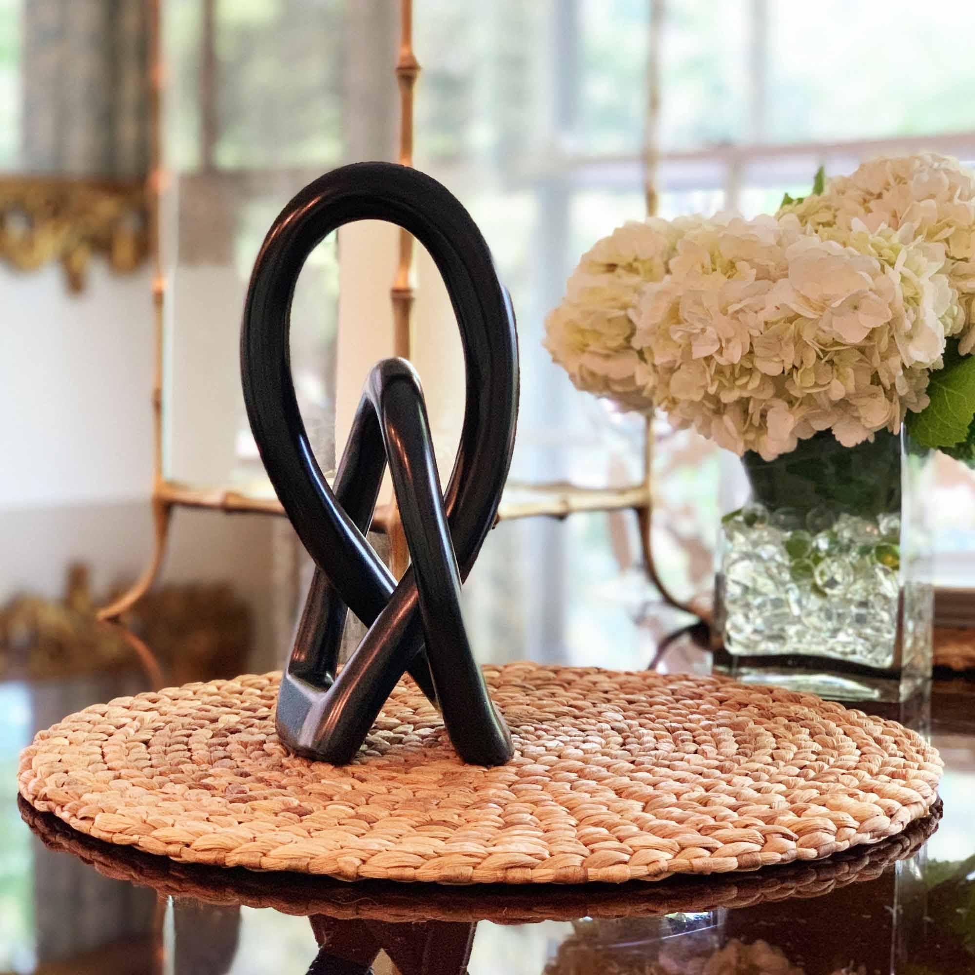 Soapstone Lovers Knot 10 inch Black - Flyclothing LLC