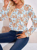 Full Size Square Neck Long Sleeve Blouse - Trendsi - Flyclothing LLC