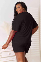 Basic Bae Full Size Soft Rayon Half Sleeve Top and Shorts Set - Trendsi - Flyclothing LLC