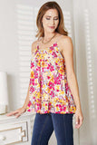Double Take Floral Scoop Neck Ruffle Hem Cami - Trendsi - Flyclothing LLC