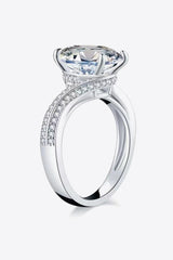 3 Carat Moissanite Side Stone Ring - Trendsi