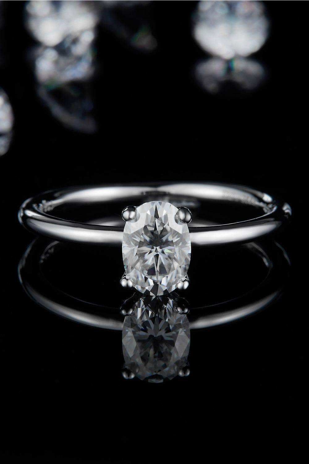 1 Carat Moissanite 925 Sterling Silver Solitaire Ring - Trendsi - Flyclothing LLC