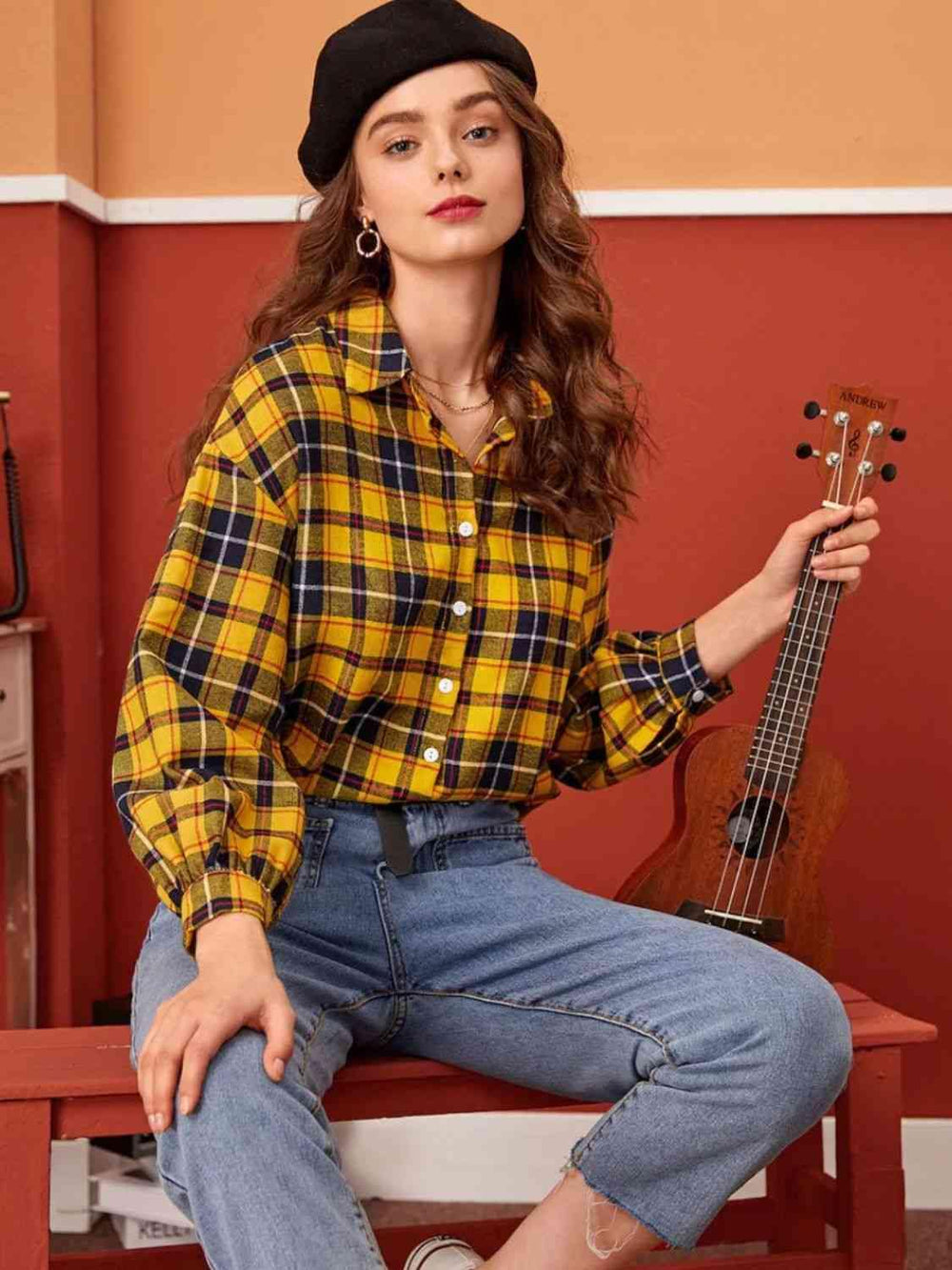 Striped Drop Shoulder Shirt - Trendsi